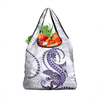 Purple Maori Tuatara Grocery Bag Luxury Pastel Pattern LT01 1-pack One Size Purple - Polynesian Pride