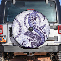 Purple Maori Tuatara Spare Tire Cover Luxury Pastel Pattern LT01 Purple - Polynesian Pride
