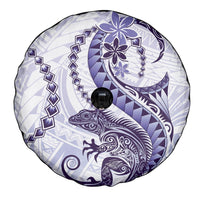 Purple Maori Tuatara Spare Tire Cover Luxury Pastel Pattern LT01 - Polynesian Pride