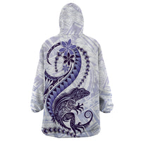 Purple Maori Tuatara Wearable Blanket Hoodie Luxury Pastel Pattern LT01 - Polynesian Pride