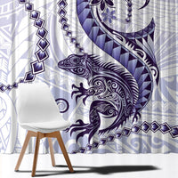 Purple Maori Tuatara Window Curtain Luxury Pastel Pattern LT01 - Polynesian Pride