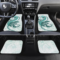 Teal Maori Tuatara Car Mats Luxury Pastel Pattern LT01 Set 4pcs Teal - Polynesian Pride