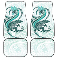 Teal Maori Tuatara Car Mats Luxury Pastel Pattern LT01 - Polynesian Pride