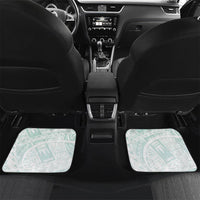 Teal Maori Tuatara Car Mats Luxury Pastel Pattern LT01 Set 2pcs - Back Teal - Polynesian Pride