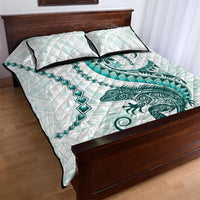 Teal Maori Tuatara Quilt Bed Set Luxury Pastel Pattern LT01 - Polynesian Pride