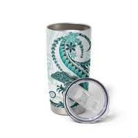 Teal Maori Tuatara Tumbler Cup Luxury Pastel Pattern LT01 - Polynesian Pride