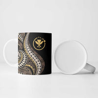 Hawaii Pineapple Brown Tribal Pattern Ceramic Mug - Polynesian Pride