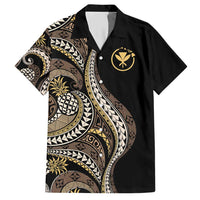 Hawaii Pineapple Brown Tribal Pattern Hawaiian Shirt - Polynesian Pride