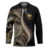 Hawaii Pineapple Brown Tribal Pattern Hockey Jersey LT01 Unisex Brown - Polynesian Pride