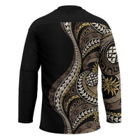 Hawaii Pineapple Brown Tribal Pattern Hockey Jersey - Polynesian Pride