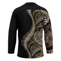 Hawaii Pineapple Brown Tribal Pattern Hockey Jersey LT01 - Polynesian Pride