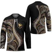 Hawaii Pineapple Brown Tribal Pattern Hockey Jersey LT01 - Polynesian Pride