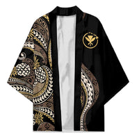Hawaii Pineapple Brown Tribal Pattern Kimono - Polynesian Pride