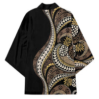 Hawaii Pineapple Brown Tribal Pattern Kimono - Polynesian Pride