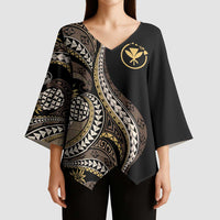 Hawaii Pineapple Brown Tribal Pattern Kimono Sleeve Blouse - Polynesian Pride