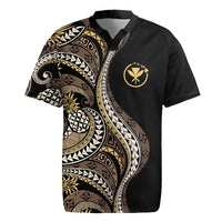 Hawaii Pineapple Brown Tribal Pattern Rugby Jersey LT01 Brown - Polynesian Pride