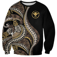 Hawaii Pineapple Brown Tribal Pattern Sweatshirt LT01 Unisex Brown - Polynesian Pride