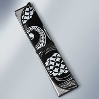 Hawaii Pineapple Gray Scale Tribal Pattern Auto Sun Shade - Polynesian Pride