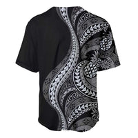 Hawaii Pineapple Gray Scale Tribal Pattern Baseball Jersey - Polynesian Pride
