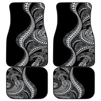 Hawaii Pineapple Gray Scale Tribal Pattern Car Mats - Polynesian Pride