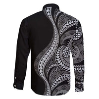 Hawaii Pineapple Gray Scale Tribal Pattern Family Matching Puletasi and Hawaiian Shirt LT01 - Polynesian Pride