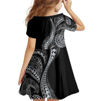 Hawaii Pineapple Gray Scale Tribal Pattern Family Matching Summer Maxi Dress and Hawaiian Shirt - Polynesian Pride