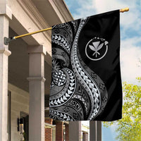 Hawaii Pineapple Gray Scale Tribal Pattern Garden Flag - Polynesian Pride