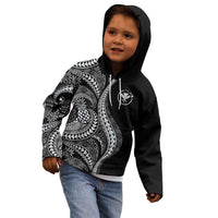 Hawaii Pineapple Gray Scale Tribal Pattern Kid Hoodie LT01 - Polynesian Pride
