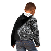 Hawaii Pineapple Gray Scale Tribal Pattern Kid Hoodie LT01 - Polynesian Pride