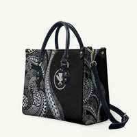 Hawaii Pineapple Gray Scale Tribal Pattern Leather Bag LT01 - Polynesian Pride