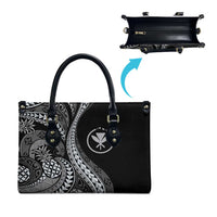 Hawaii Pineapple Gray Scale Tribal Pattern Leather Bag LT01 - Polynesian Pride