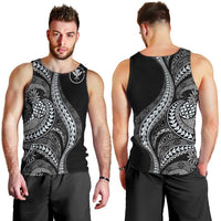 Hawaii Pineapple Gray Scale Tribal Pattern Men Tank Top LT01 - Polynesian Pride