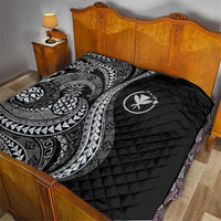 Hawaii Pineapple Gray Scale Tribal Pattern Quilt - Polynesian Pride