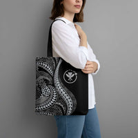 Hawaii Pineapple Gray Scale Tribal Pattern Tote Bag LT01 - Polynesian Pride