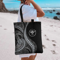 Hawaii Pineapple Gray Scale Tribal Pattern Tote Bag LT01 - Polynesian Pride