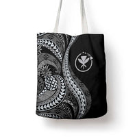 Hawaii Pineapple Gray Scale Tribal Pattern Tote Bag LT01 - Polynesian Pride