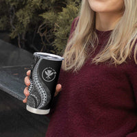 Hawaii Pineapple Gray Scale Tribal Pattern Tumbler Cup - Polynesian Pride