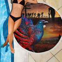 New Zealand Tui Bird Soldier ANZAC Beach Blanket Lest We Forget LT03 - Polynesian Pride