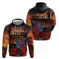 New Zealand Tui Bird Soldier ANZAC Hoodie Lest We Forget LT03 - Polynesian Pride
