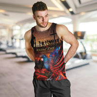 New Zealand Tui Bird Soldier ANZAC Men Tank Top Lest We Forget LT03 Black - Polynesian Pride
