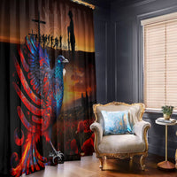 New Zealand Tui Bird Soldier ANZAC Window Curtain Lest We Forget LT03 - Polynesian Pride