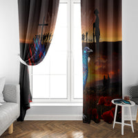 New Zealand Tui Bird Soldier ANZAC Window Curtain Lest We Forget LT03 - Polynesian Pride
