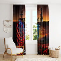 New Zealand Tui Bird Soldier ANZAC Window Curtain Lest We Forget LT03 - Polynesian Pride