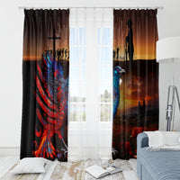 New Zealand Tui Bird Soldier ANZAC Window Curtain Lest We Forget LT03 - Polynesian Pride