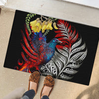 New Zealand Kohwhai Tui Bird Rubber Doormat Silver Fern Version LT03 - Polynesian Pride