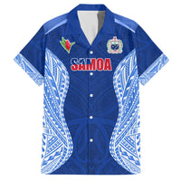 Custom Manu Samoa Rugby Hawaiian Shirt Polynesian Tattoo LT03 Blue - Polynesian Pride