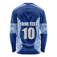 Custom Manu Samoa Rugby Long Sleeve Shirt Polynesian Tattoo LT03