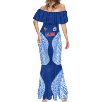 Custom Manu Samoa Rugby Mermaid Dress Polynesian Tattoo LT03 - Polynesian Pride