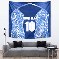 Custom Manu Samoa Rugby Tapestry Polynesian Tattoo LT03 Blue - Polynesian Pride
