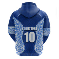 Custom Manu Samoa Rugby Zip Hoodie Polynesian Tattoo LT03